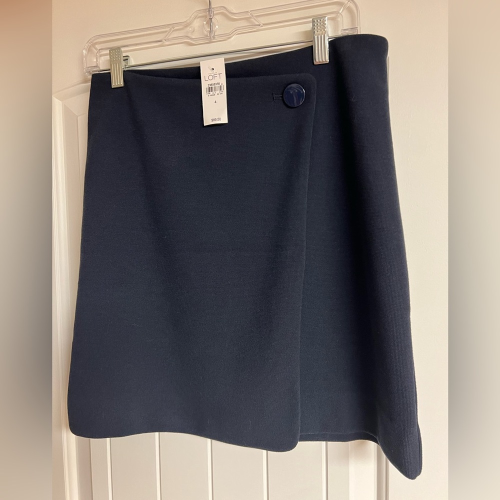 Loft Wrap Skirt with Button NWT